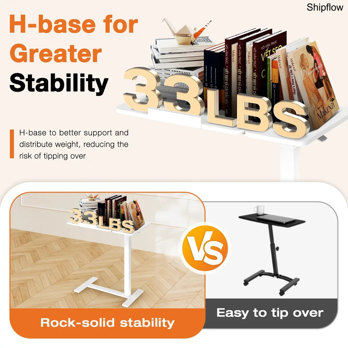 L-Shaped Overbed Table with Wheels – Adjustable Laptop Desk