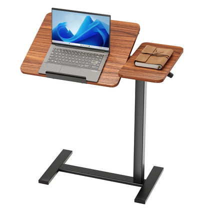 L-Shaped Overbed Table with Wheels – Adjustable Laptop Desk