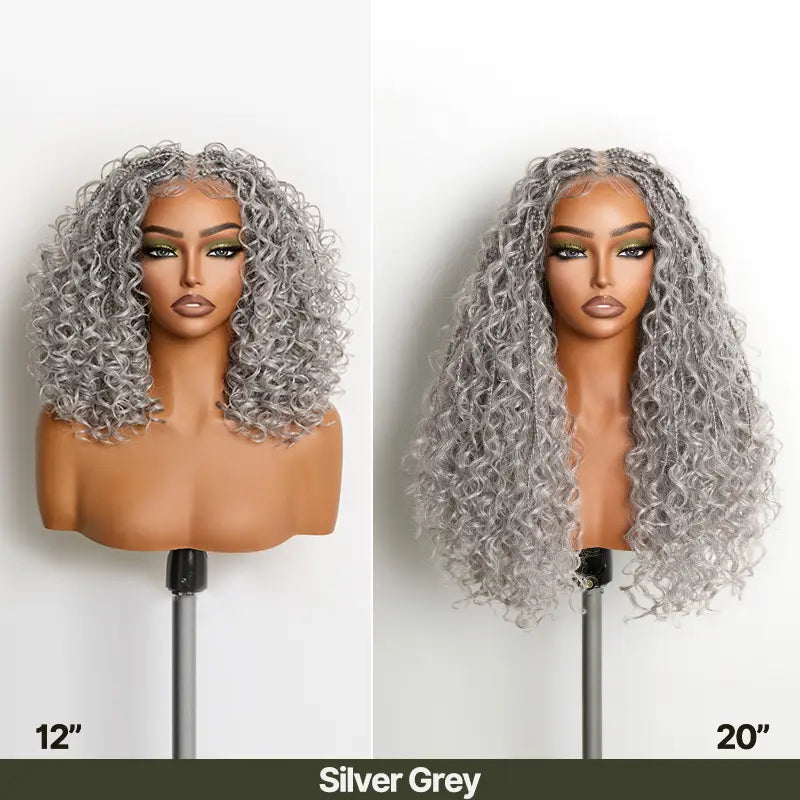 13x6 HD Pre-Cut Lace Wig Glueless Water Wave Boho Braids