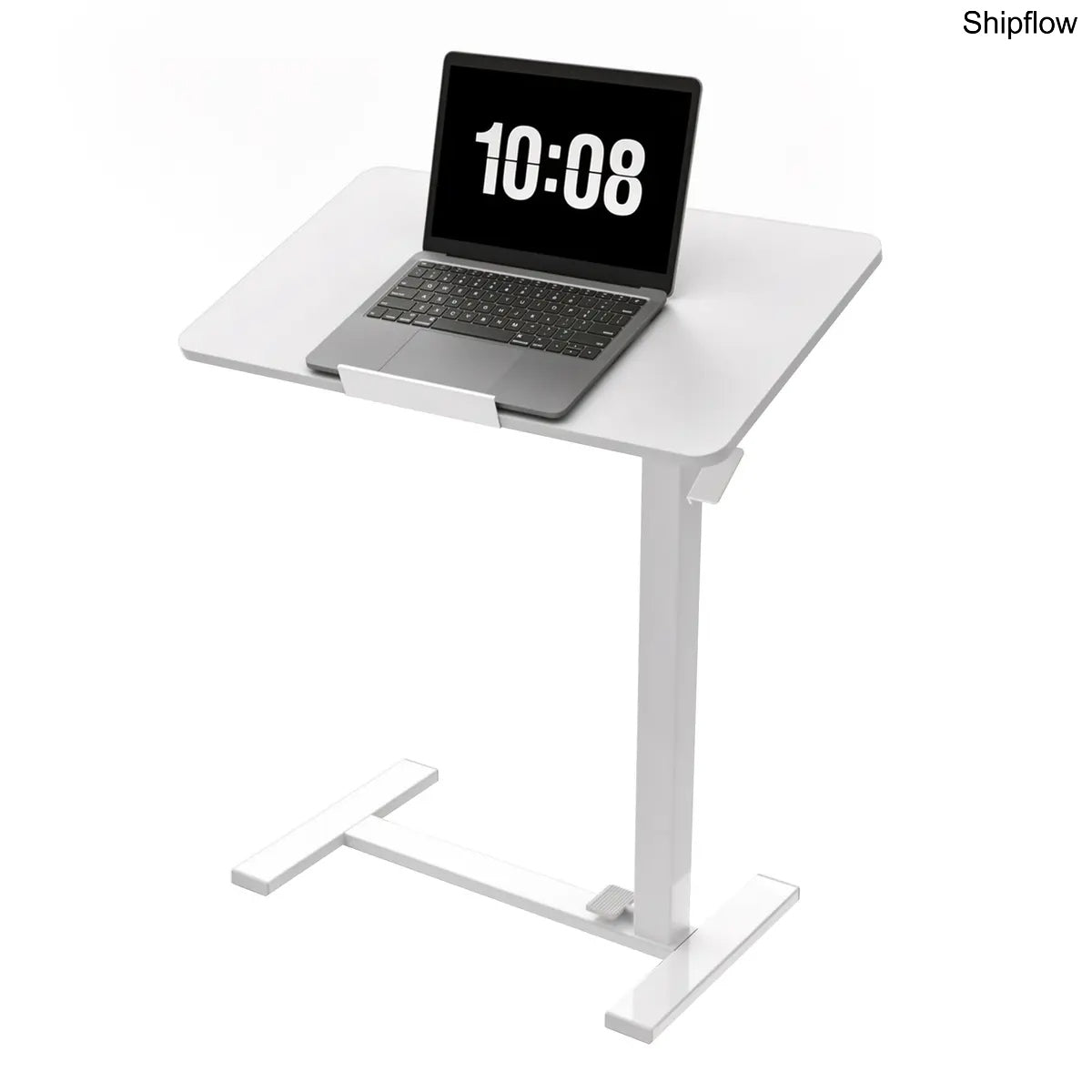 L-Shaped Overbed Table with Wheels – Adjustable Laptop Desk