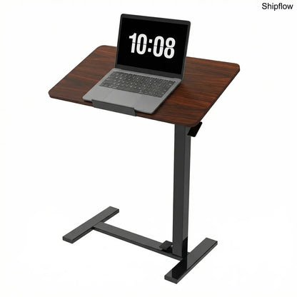 L-Shaped Overbed Table with Wheels – Adjustable Laptop Desk